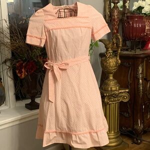 Pink Vintage Handmade Gingham Dress